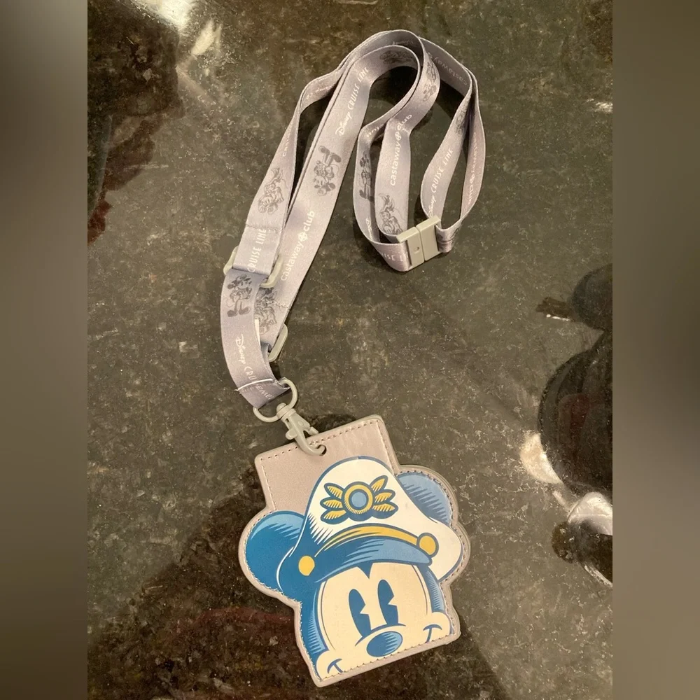 Disney Cruise Line 25th Anniversary Captain Mickey Lanyard Badge holder